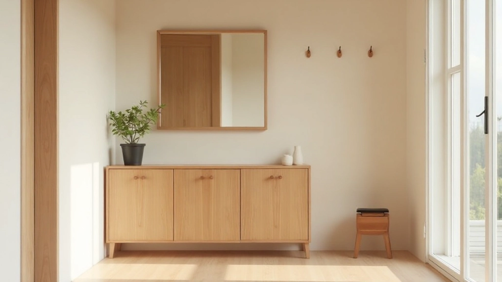 Completed minimalist entryway showing proper organization and layout