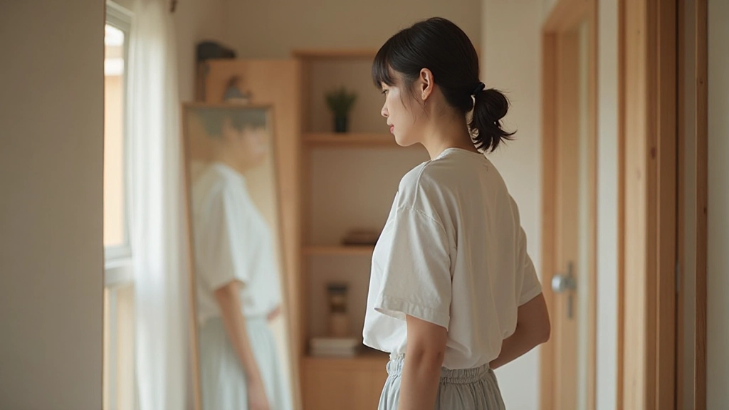 Morning entryway ritual with person preparing to leave home